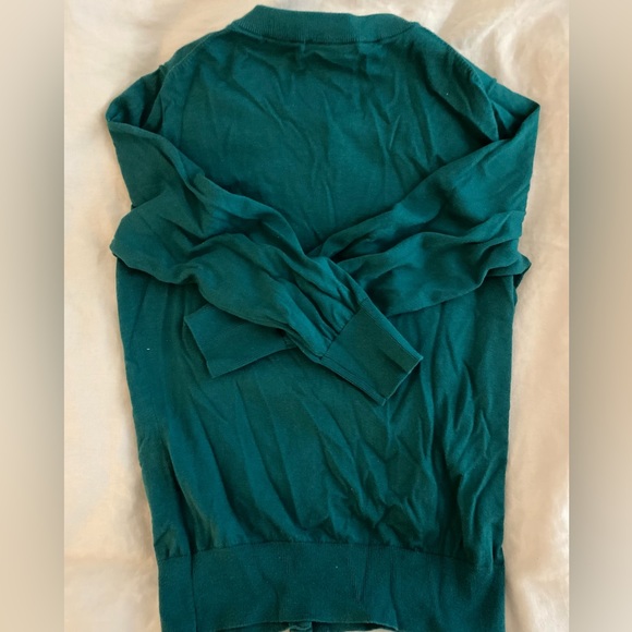 J Crew Classic Cotton Cardigan, Size S Green, Like New - Picture 3 of 4